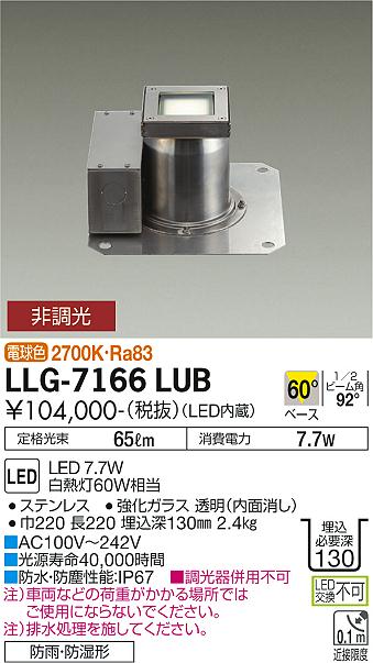 安心のメーカー保証【インボイス対応店】屋外灯 グランドライト LLG-7166LUB LED  大光電機 送料無料画像