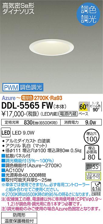 安心のメーカー保証【インボイス対応店】屋外灯 ダウンライト DDL-5565FW LED  大光電機画像