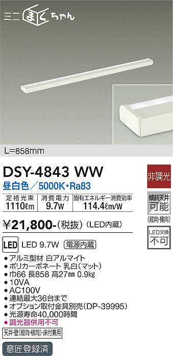 安心のメーカー保証【インボイス対応店】ベースライト 間接照明・建築化照明 DSY-4843WW LED  大光電機画像