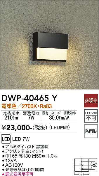 屋外灯 その他屋外灯 DWP-40465Y LED  大光電機画像