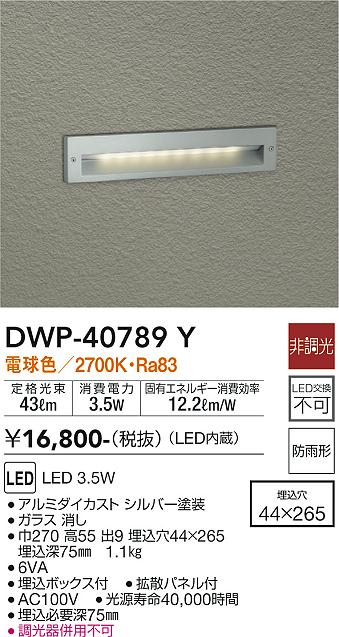 屋外灯 その他屋外灯 DWP-40789Y LED  大光電機画像
