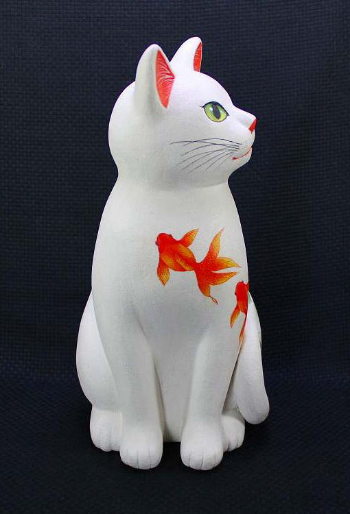 泰山木の猫と金魚の猫 天野千恵美 作画像