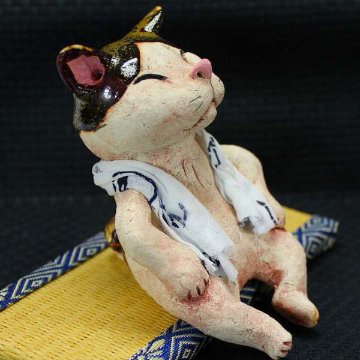 おちょこ 作 湯上がり猫 猫の焼き物たち 皿や器や招き猫の画像