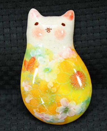  野村晃子 作 猫の箸置き 猫の焼き物たち 皿や器や花器の画像