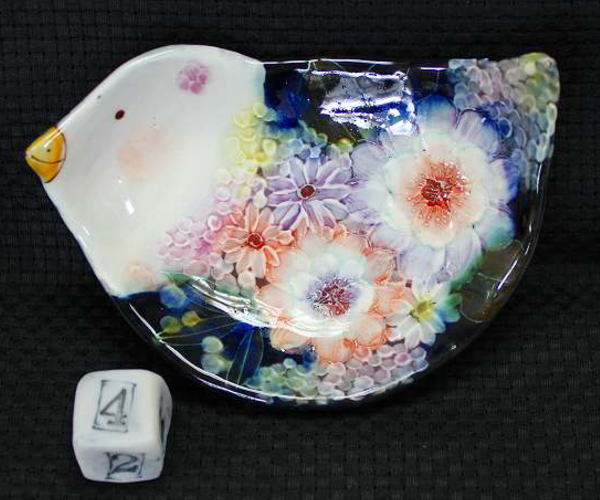  野村晃子 作 鳥の小皿(#4) 2枚セット 猫の焼き物たち 皿や器や招き猫画像