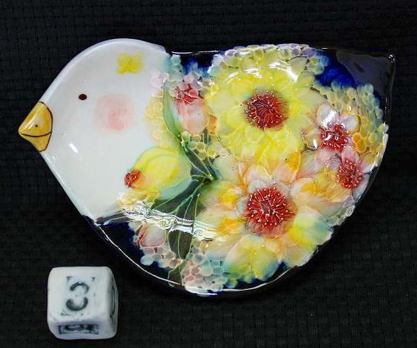  野村晃子 作 鳥の小皿(#3) 2枚セット 猫の焼き物たち 皿や器や招き猫画像