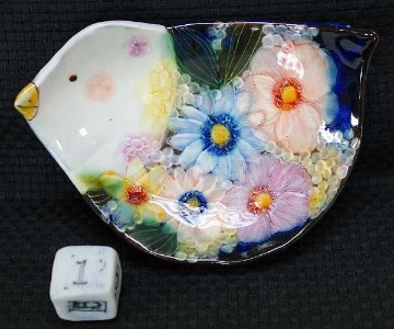  野村晃子 作 鳥の小皿(#1) 2枚セット 猫の焼き物たち 皿や器や招き猫画像