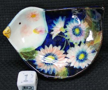  野村晃子 作 鳥の小皿(#1) 2枚セット 猫の焼き物たち 皿や器や招き猫画像