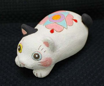 月魚ひろこ 作 伏せ猫 猫の焼き物たち 皿や器や招き猫  (#1177)画像