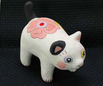 月魚ひろこ 作 おさんぽ猫 猫の焼き物たち 皿や器や招き猫 (#1182)の画像