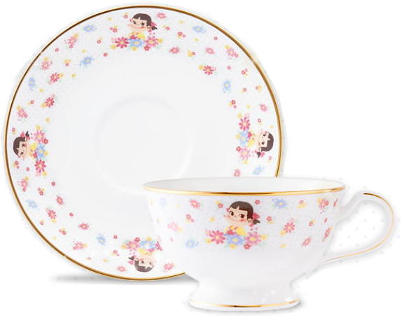 ペコちゃん ティータイムコレクション カップ＆ソーサー5客セット ノリタケ 不二家 ペコちゃん ポコちゃん ペコポコ ミルキー プレート 皿 カトラリーの画像