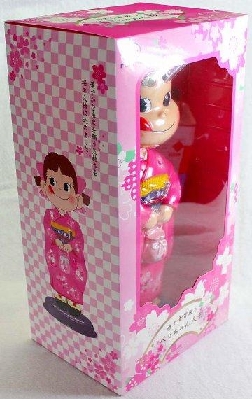 晴れ着 首振り ペコちゃん人形 【新品同様品】 不二家 ペコちゃん ポコちゃん ペコポコ ミルキー 人形 首振りの画像