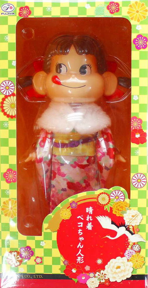 晴れ着ペコちゃん人形 【新品同様品】 不二家 ペコちゃん ポコちゃん ペコポコ ミルキー 人形 首振りの画像