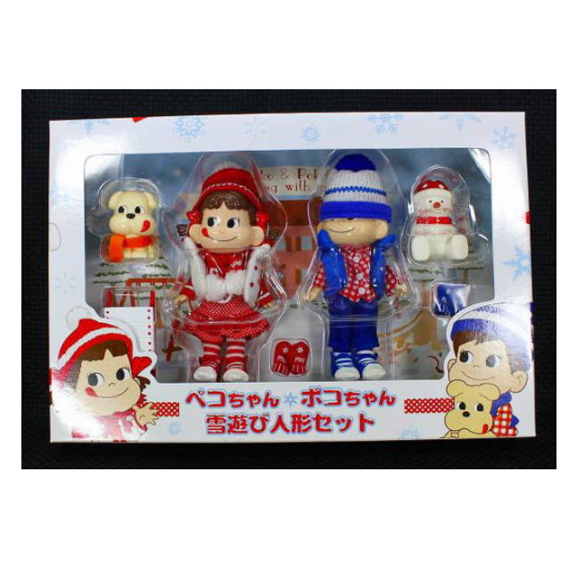 ペコちゃんポコちゃん 雪遊び人形セット 【未使用】 不二家 ペコちゃん ポコちゃん ペコポコ ミルキー 人形の画像