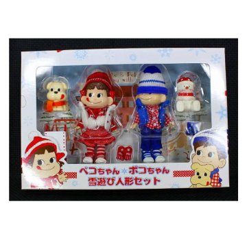ペコちゃんポコちゃん 雪遊び人形セット 【未使用】 不二家 ペコちゃん ポコちゃん ペコポコ ミルキー 人形の画像