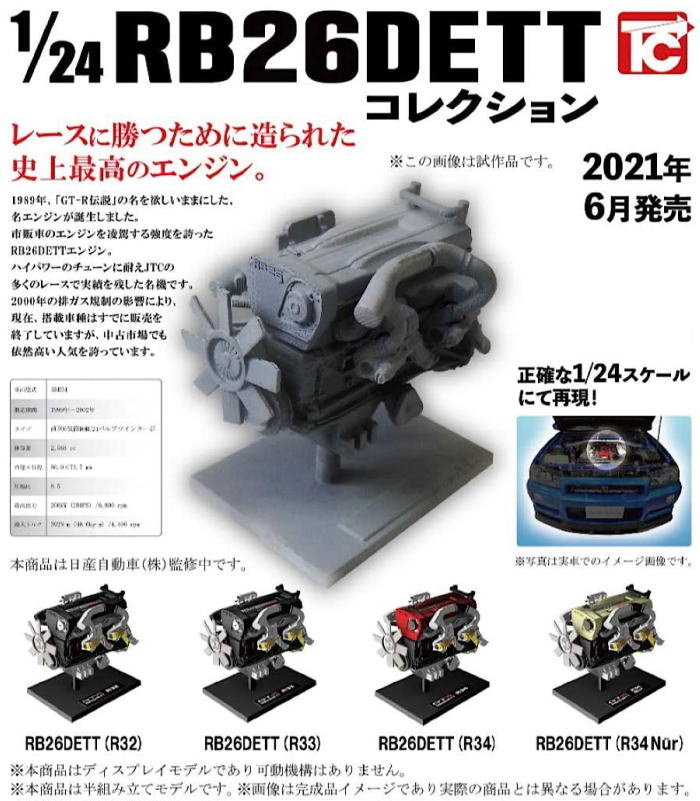 日産 1/24 RB26DETT コレクション トイズキャビンx日産 ニッサン 全4種コンプリートセット カプセルトイ ガチャガチャ ガシャポン ガチャポンの画像