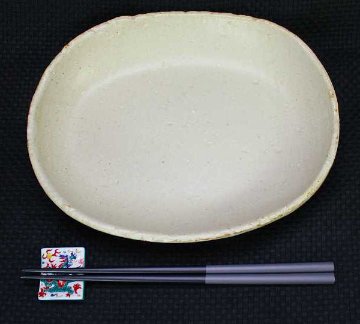 土灰だ円皿(中) 仲田製陶 笠間焼の画像