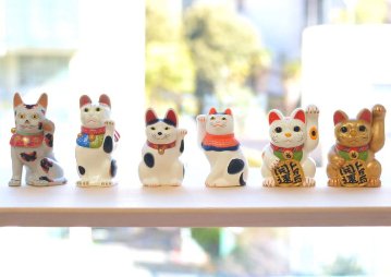 招き猫ミュージアム公式 招き猫ミニチュアコレクション ラッキーアイテム常滑型招き猫金色版含む全6種コンプリートセッ ケンエレファント カプセルトイ ガチャガチャ ガシャポン ガチャポン 【新品同様品】の画像