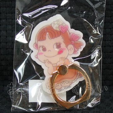 ペコちゃんスマホリング 全5種コンプリートセット レインボー カプセルトイ ガチャガチャ ガシャポン ガチャポン 【新品同様品】の画像