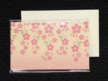 和柄　メッセージカード　枝垂れ桜　なんと1枚販売　京都くろちくの画像