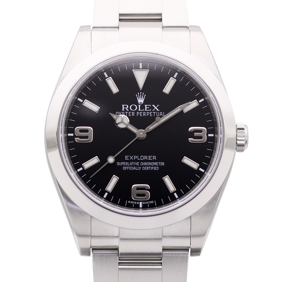 中古 ロレックス エクスプローラー 前期 ブラックアウト 214270 ブラック 保証書日付：2011.8の画像