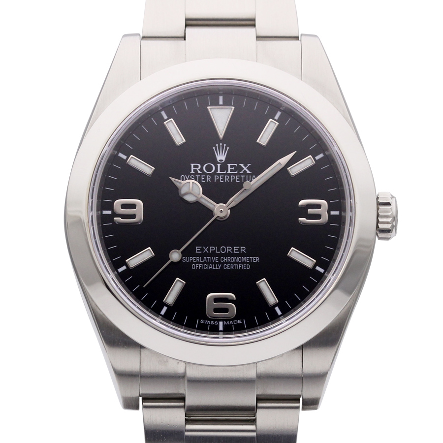 【買取保証対象】中古 ロレックス エクスプローラー ブラックアウト 214270 ブラック 保証書日付：2011.8の画像