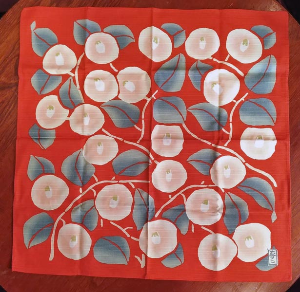 夢二　小風呂敷　椿・大（赤）の画像