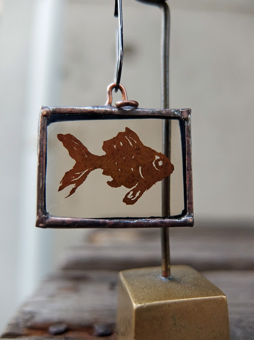  Copper Pendant top 金魚画像