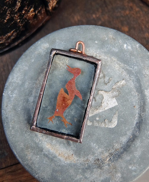 Copper Pendant top , ペンギン画像