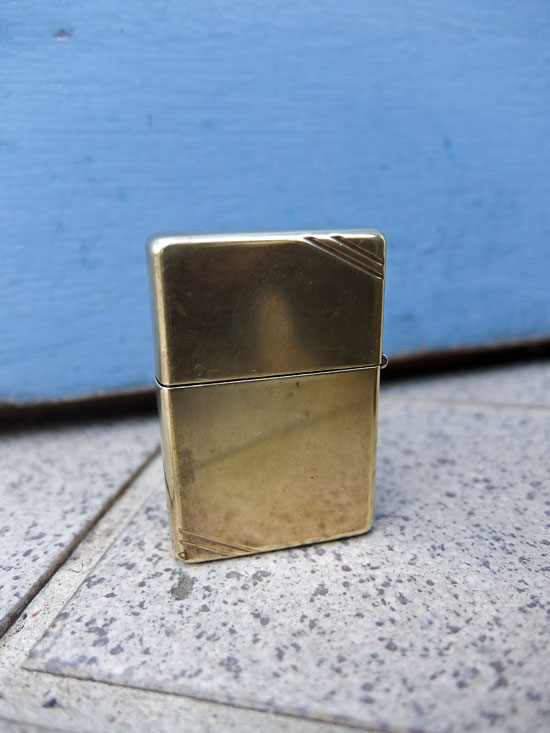 zippo brass 二重線刻の画像