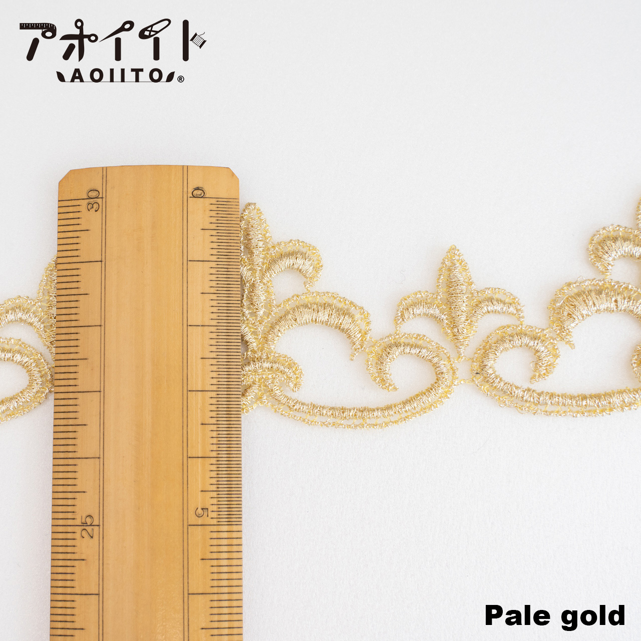 【509】ラメケミカルレース・中世風C柄刺繍モチーフレース画像