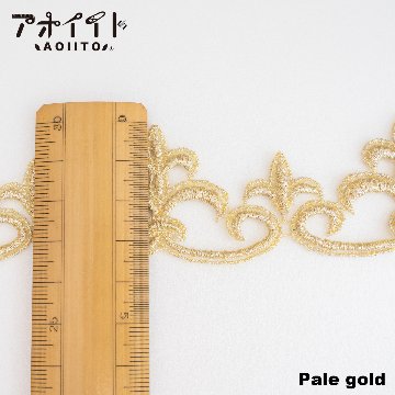 【509】ラメケミカルレース・中世風C柄刺繍モチーフレース画像
