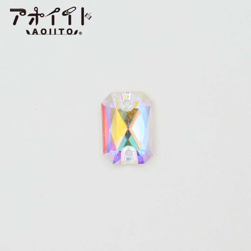 【403】縫い付けラインストーン｜穴あき八角形のビジューパーツの画像