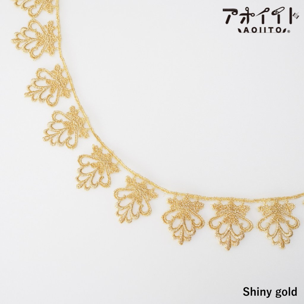 【511】ラメケミカルレース｜花冠風の刺繍レースの画像