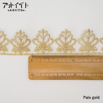 【511】ラメケミカルレース・花柄刺繍モチーフレースの画像