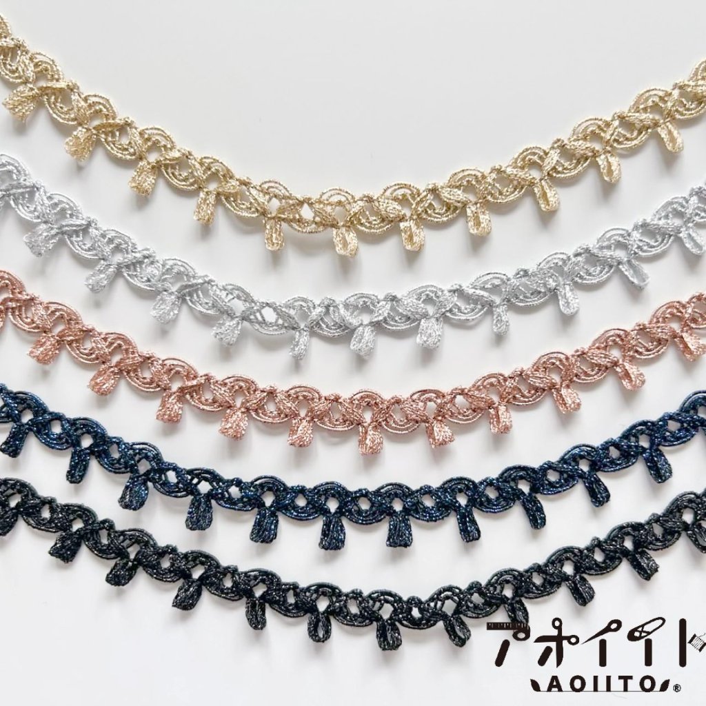 【719】15mmラメブレード｜日本製リボンループ柄ブレードの画像