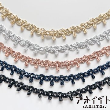 【719】15mmラメブレード｜日本製リボンループ柄ブレードの画像