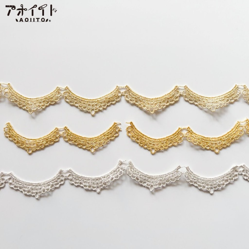 【M507】もったいない品｜スカラップ柄の刺繍レースの画像