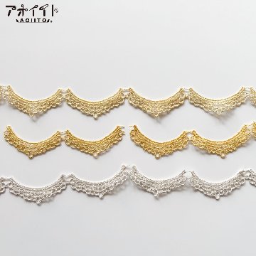 【M507】もったいない品｜スカラップ柄の刺繍レースの画像