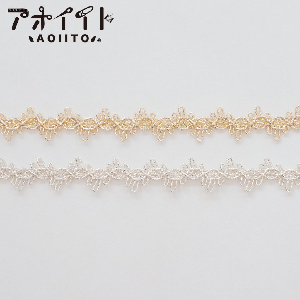 【704】12ｍｍ本銀ラメブレード｜日本製花柄ループブレードの画像