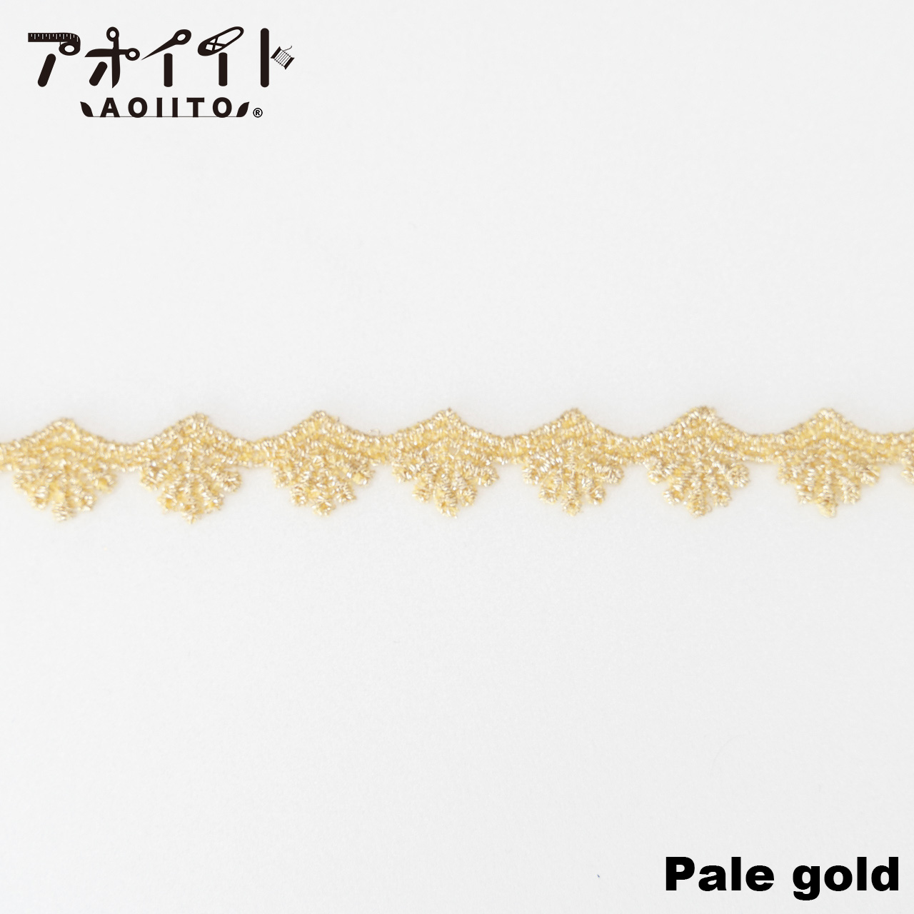 【501】ラメケミカルレース・貝殻柄の刺繍モチーフレース画像