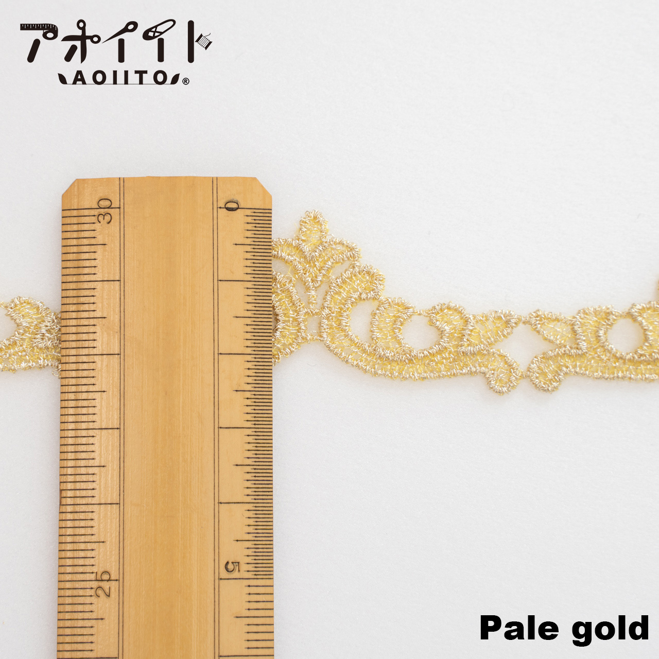 【505】ラメケミカルレース・ティアラ柄の刺繍モチーフレース画像