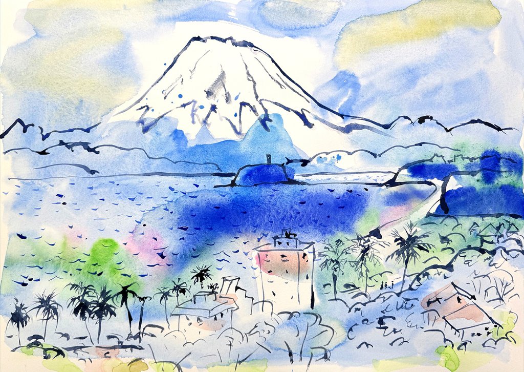 水彩画卒業マーメイド紙絵画食卓ワインアート美術春の絵門出