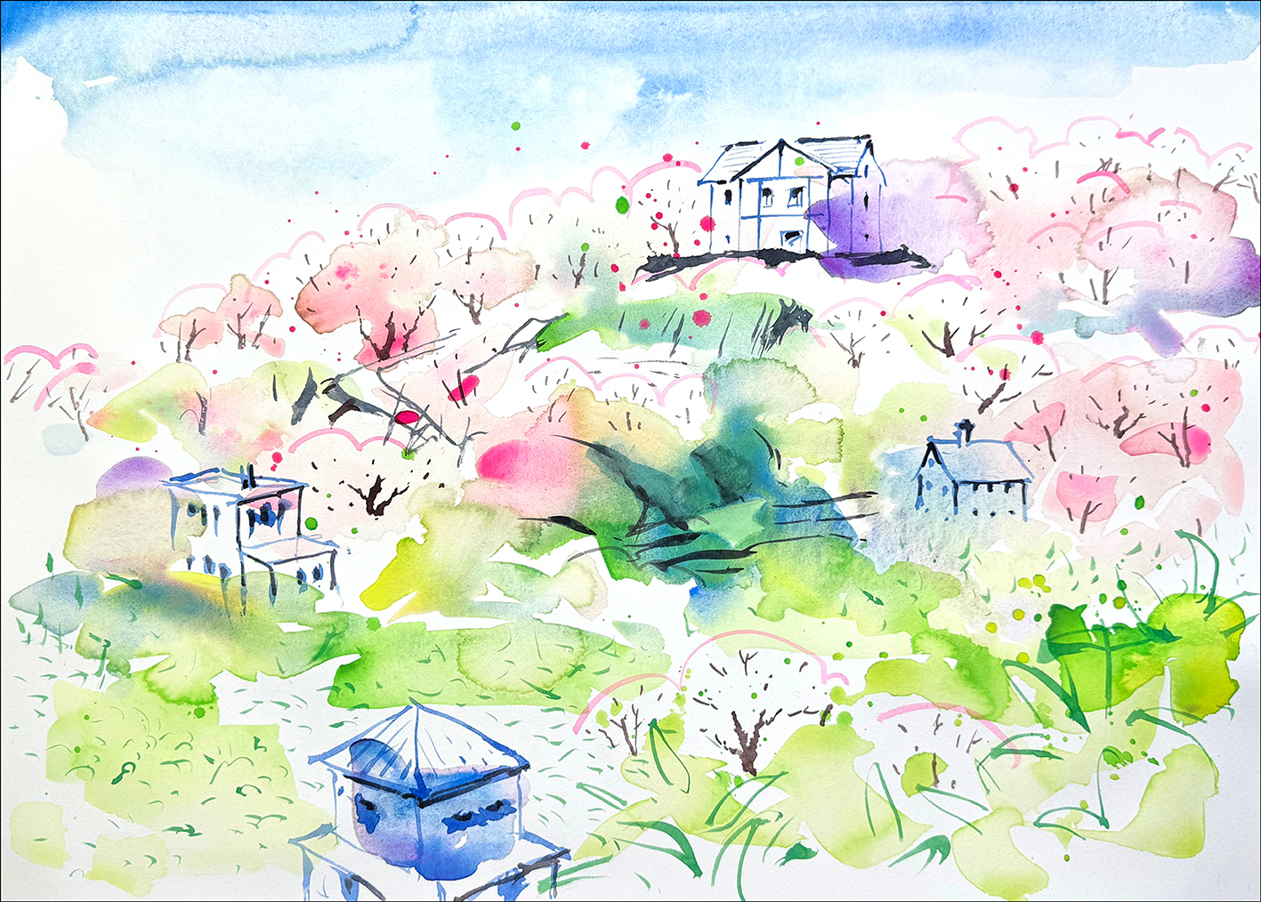 春景鎌倉山 ＜原画＞｜画家・黒川明のオンラインショップ