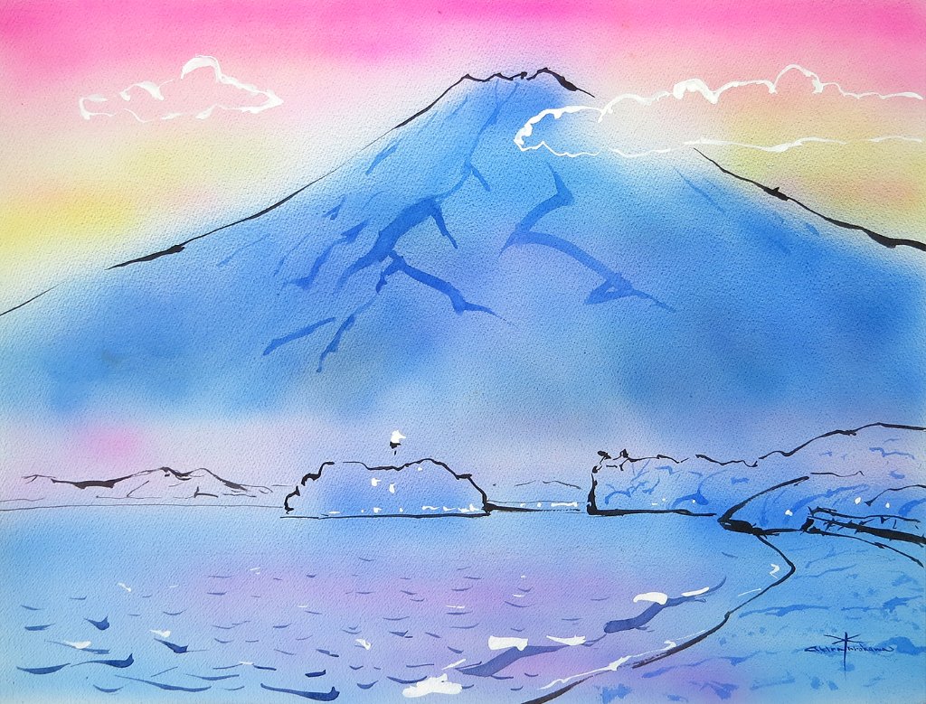 逗子海岸夕景　＜原画＞の画像