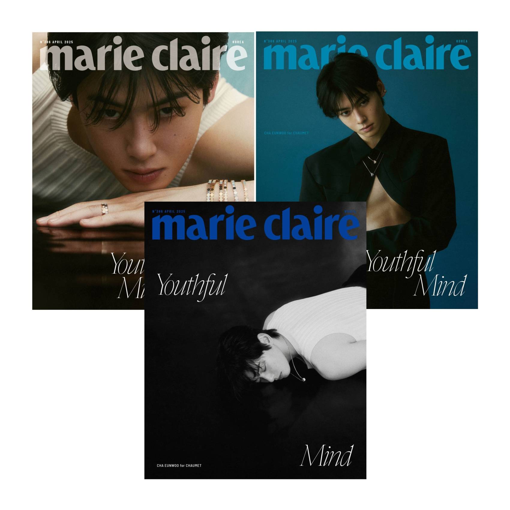 【メール便送料無料】雑誌/ marie claire 2025年4月 ※表紙3種類ランダム発送 韓国版 チャ・ウヌ：表紙！記事掲載！韓国雑誌の画像