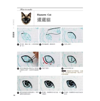 超細緻，超擬真!貓咪刺繡教科書 台湾版 猫 刺繍入門 台湾書籍の画像