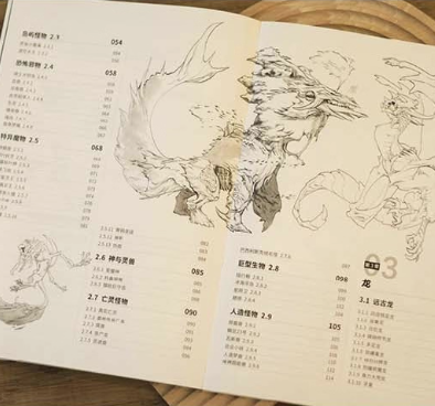 図鑑/ 有古怪：幻想生物設計図鑑 中国版 中国風 中国文化 幻想生物 モンスター ドラゴン デザイン 中国書籍の画像