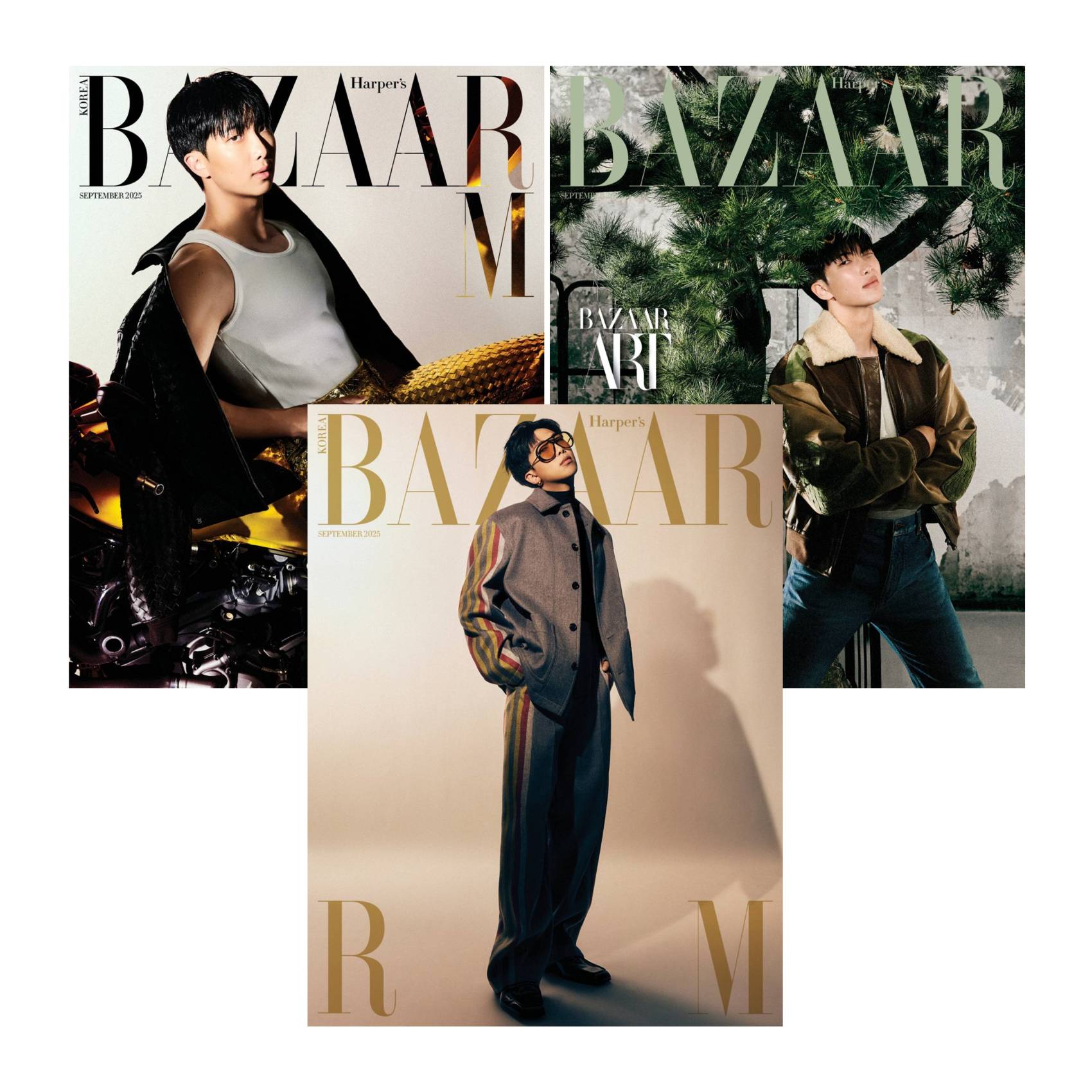 【メール便送料無料】雑誌/ HARPER'S BAZAAR 2025年9月 ※表紙3種類ランダム発送 韓国版 BTS RM：表紙！記事掲載！韓国雑誌　防弾少年団　ラップモンスター　キム・ナムジュン　ラの画像