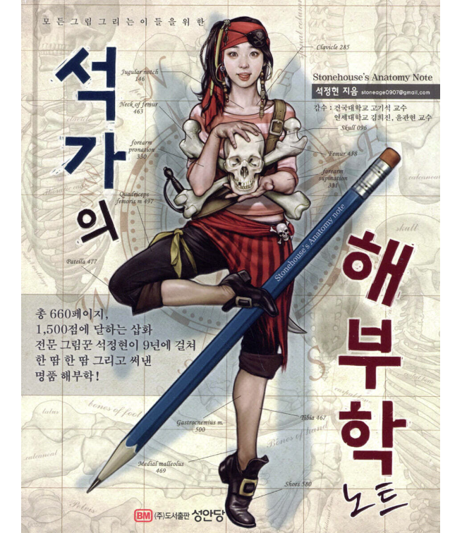 美術/ソッカの美術解剖学ノート 韓国版　ソク・ジョンヒョン　韓国書籍　イラスト　スケッチ　デッサンの画像